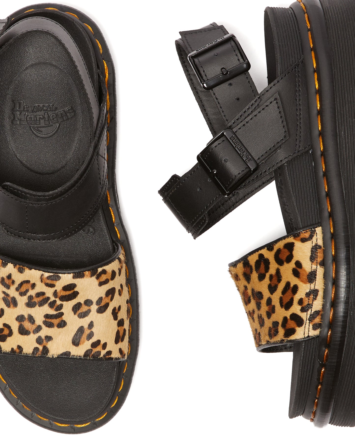 VOSS HAIR ON BLACK+MEDIUM LEOPARD SANDAL