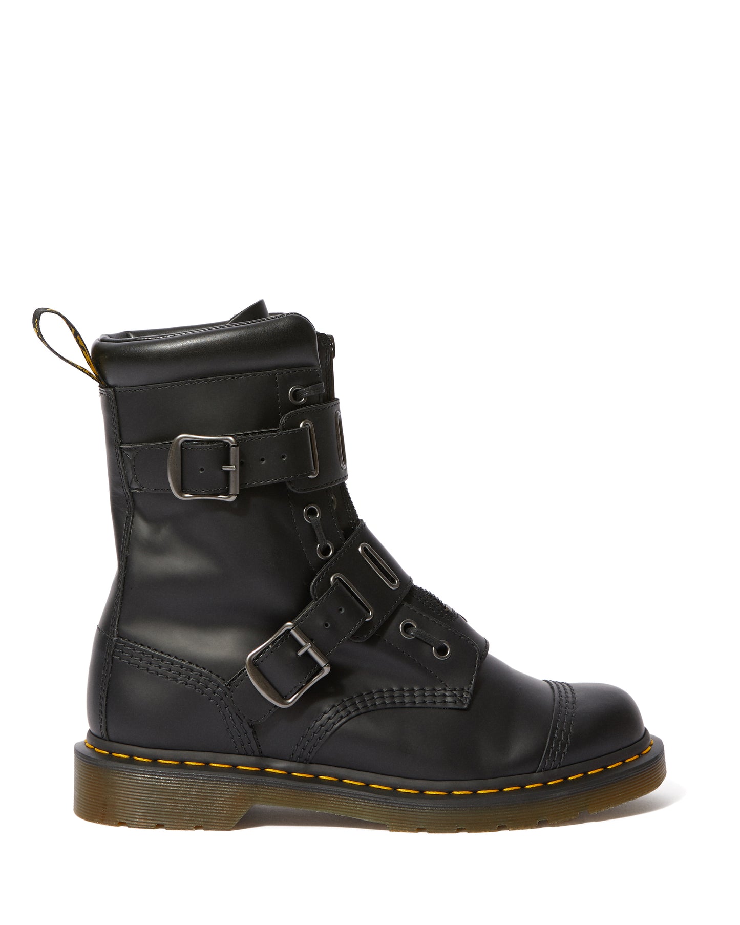 QUYNN BLACK ROLLED SMOOTH BOOT