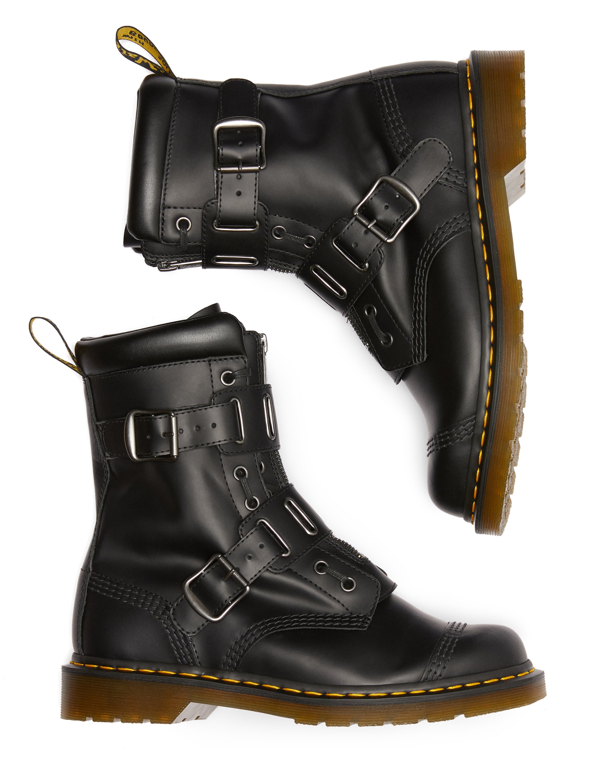 QUYNN BLACK ROLLED SMOOTH BOOT Posers Hollywood