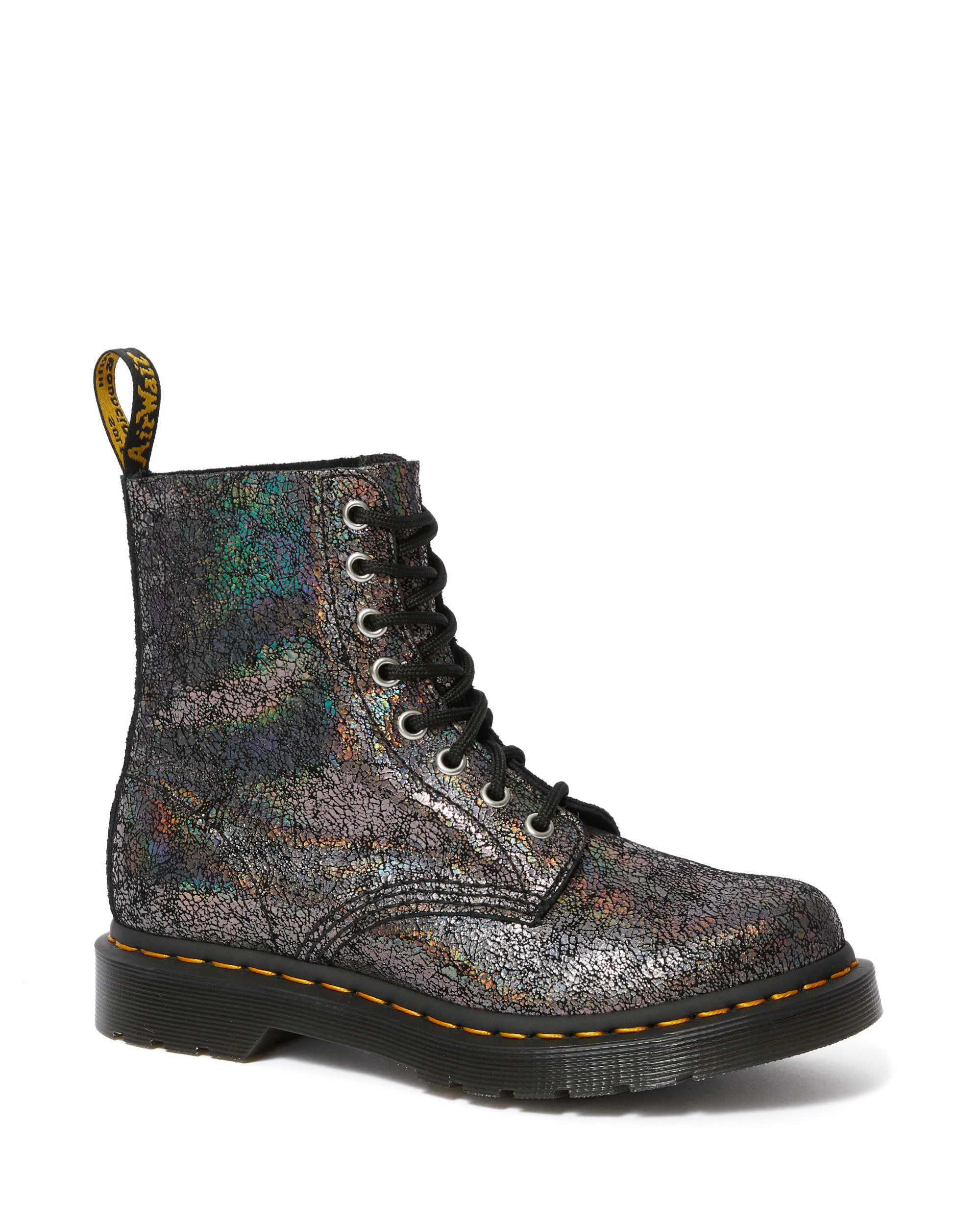 1460 PASCAL GUNMETAL IRIDESCENT CRACKLE BOOT – Posers Hollywood