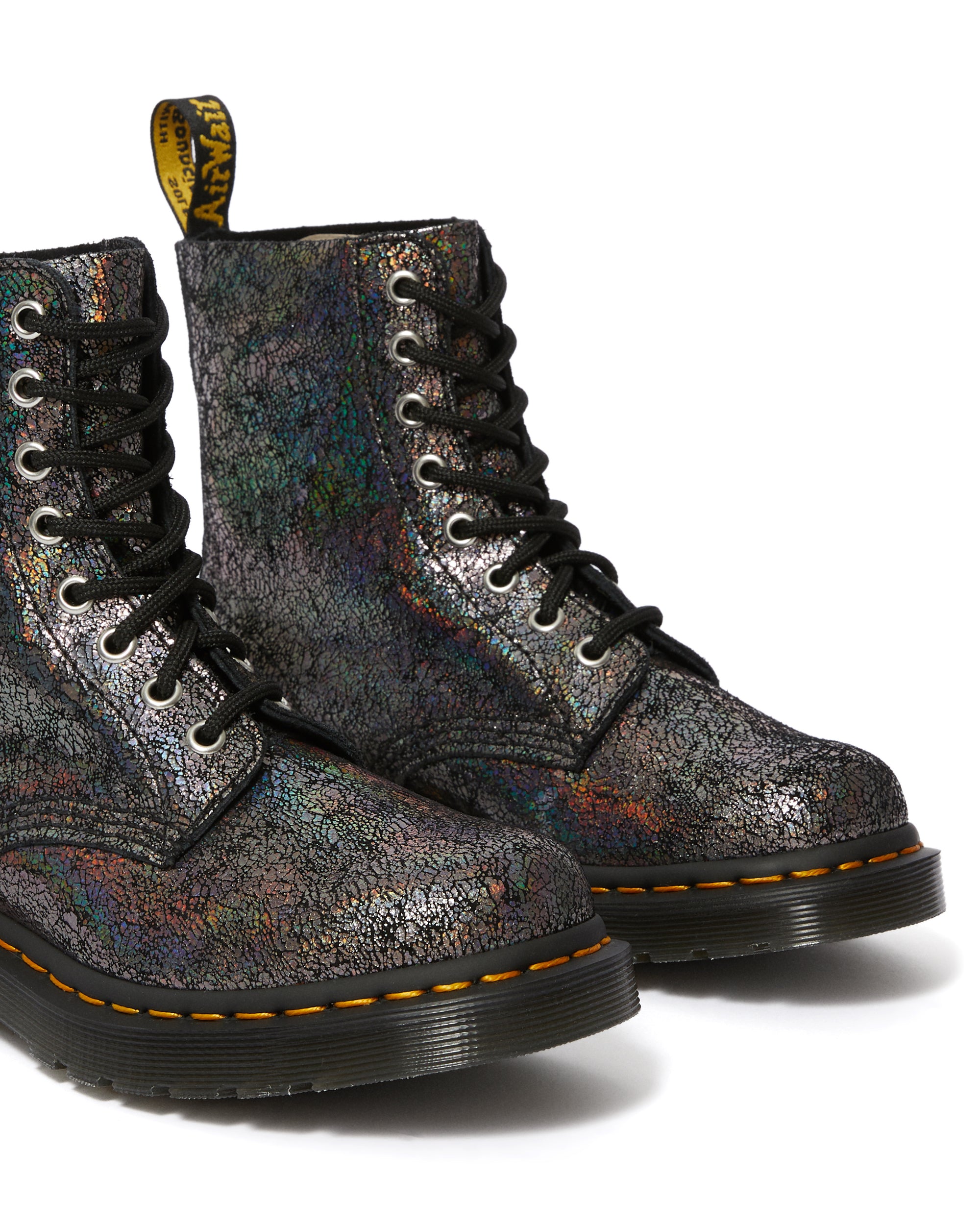 1460 PASCAL GUNMETAL IRIDESCENT CRACKLE BOOT Posers Hollywood