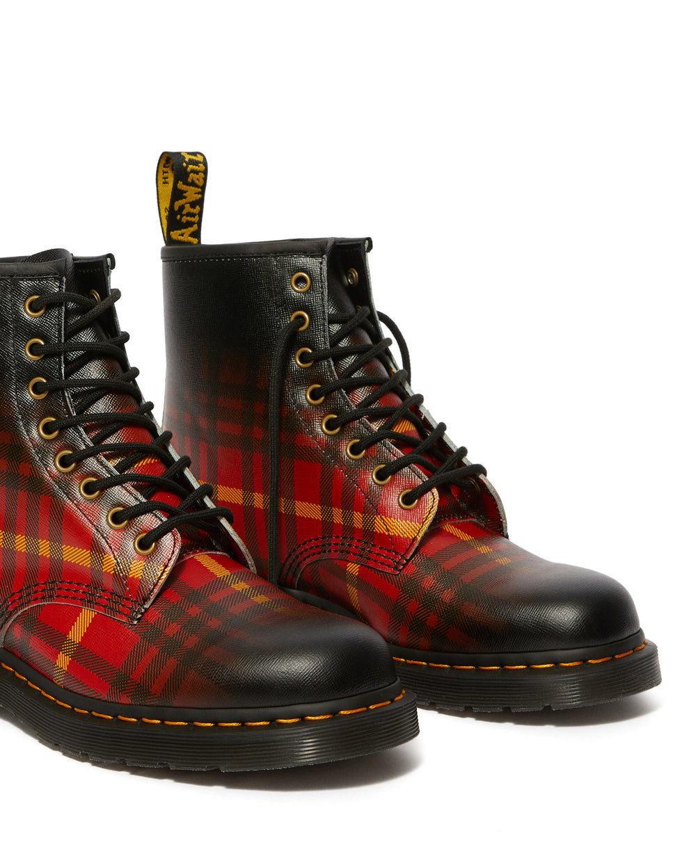 1460 mcmarten tartan leather ankle boots