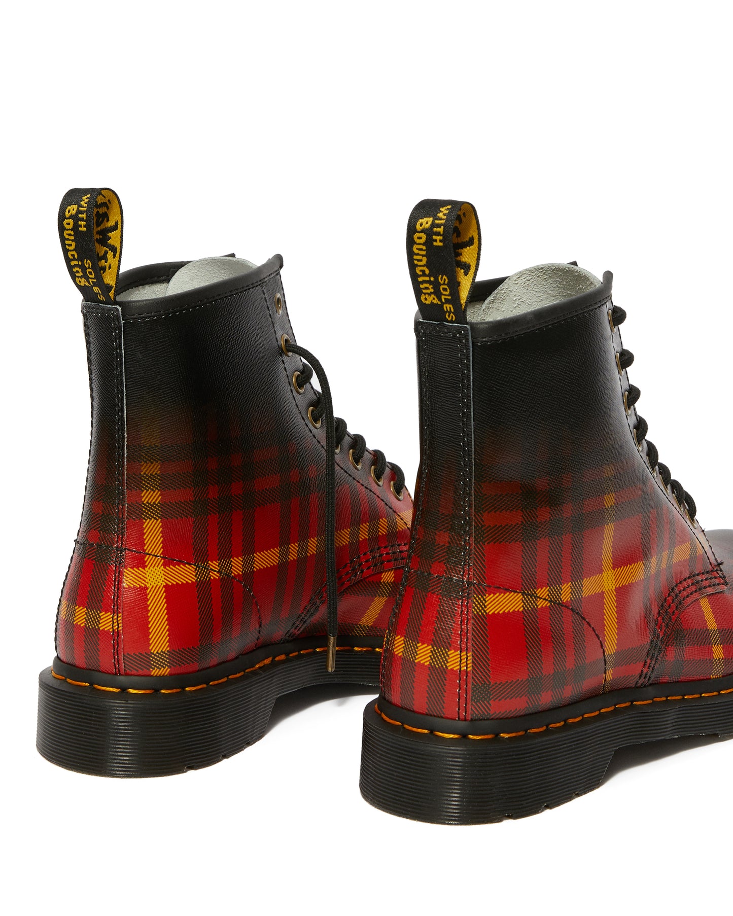 1460 MULTI+BLACK TARTAN BACKHAND STRAW GRAIN BOOT