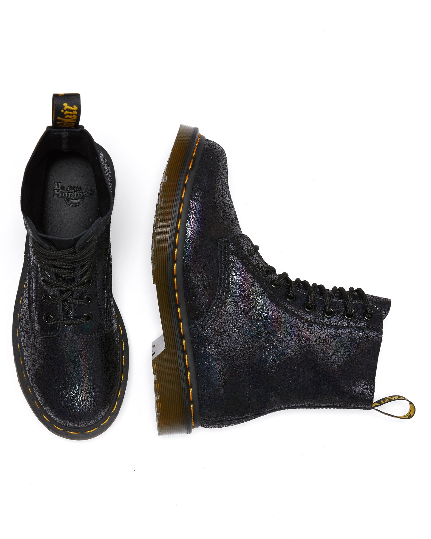 1460 PASCAL BLACK IRIDESCENT CRACKLE BOOT