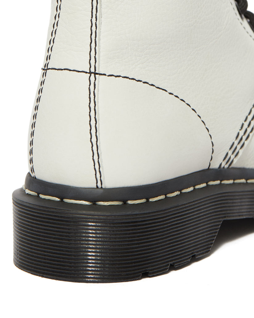 1460 pascal black & white leather ankle boots