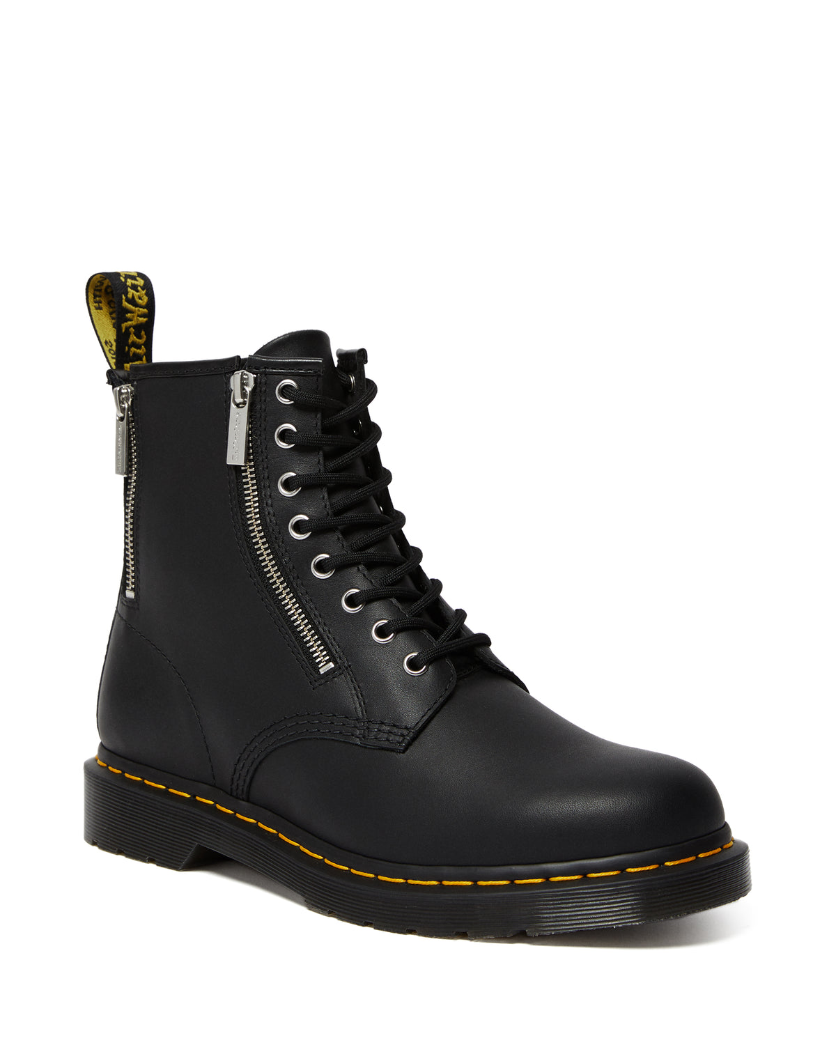 Dr. Martens 1460 Nappa Leather 1460 Genix Nappa Reclaimed Leather Lace Up Boots in Black  main image 3