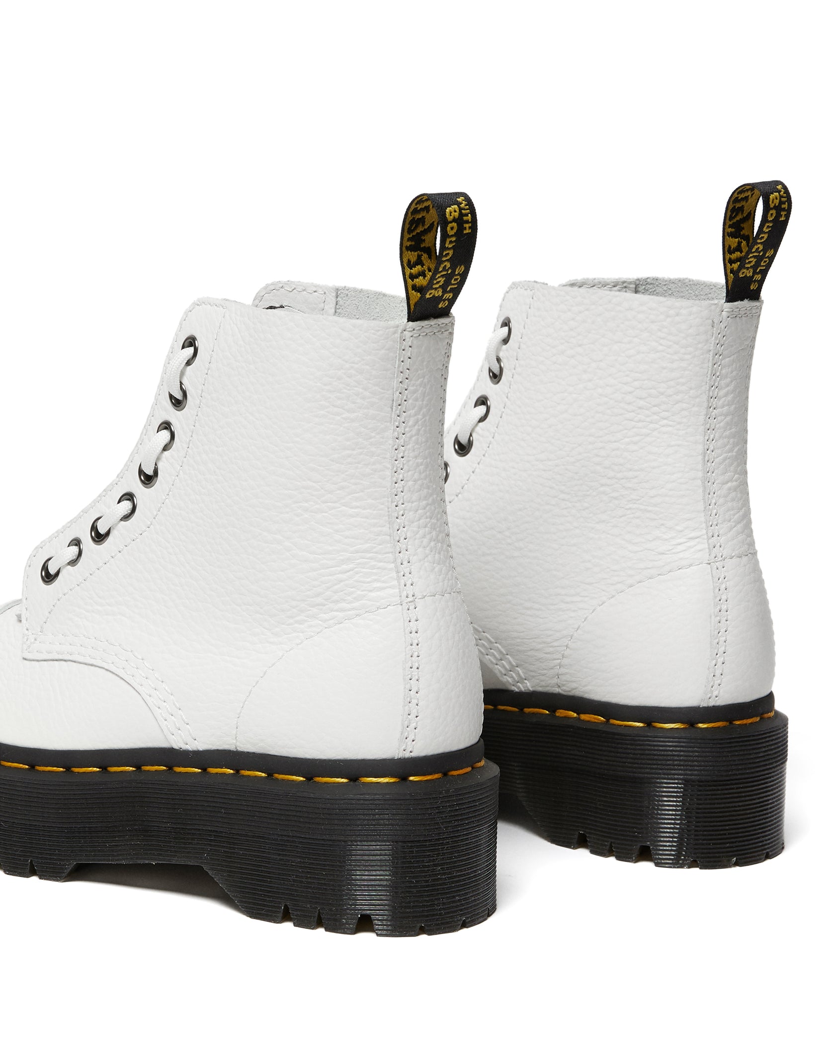 sinclair leather platform boots white