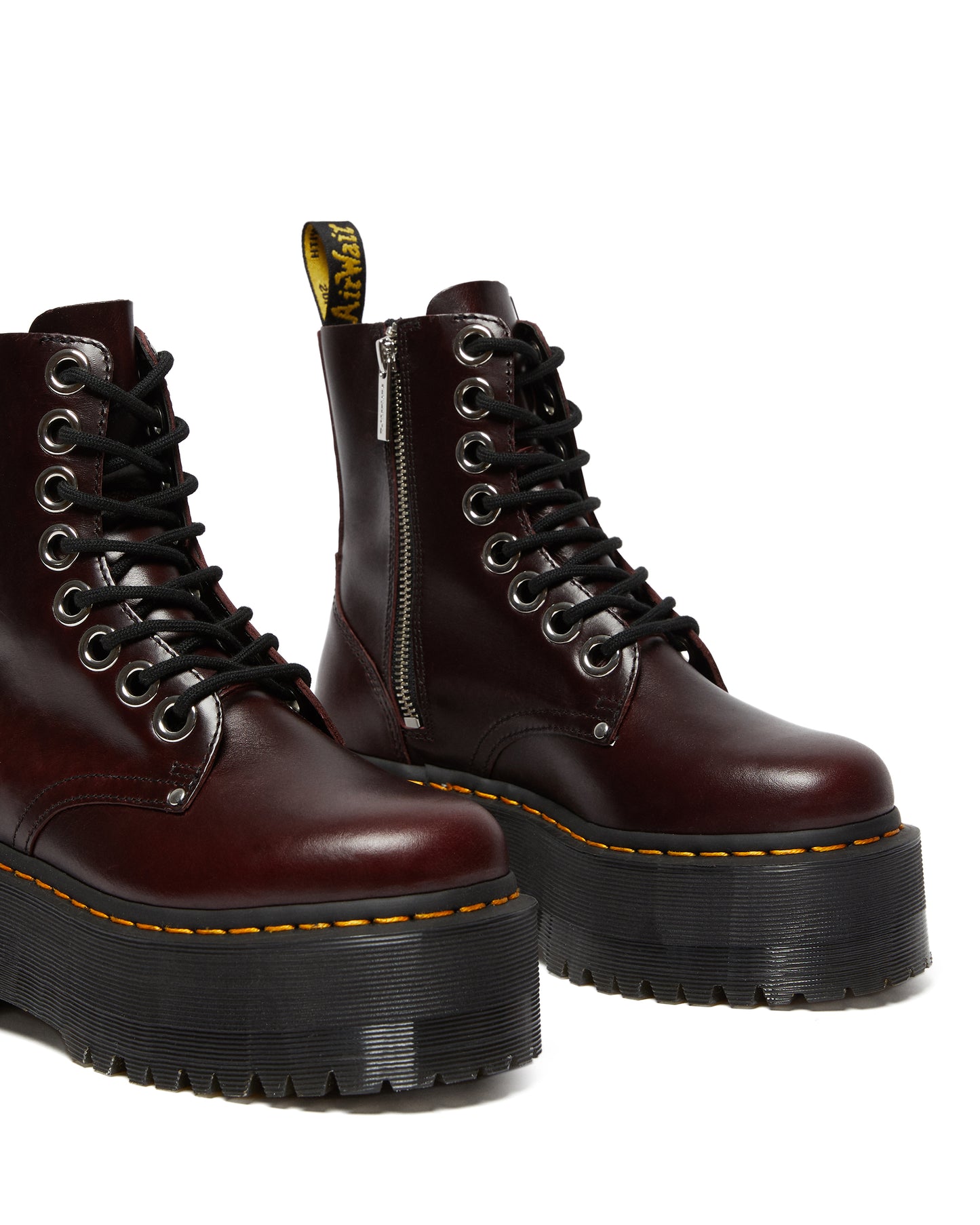 JADON MAX OXBLOOD LEATHER PLATFORM BOOTS