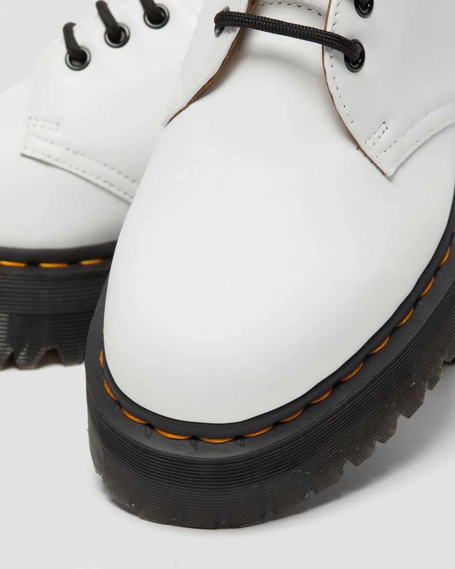 1461 WHITE QUAD LEATHER PLATFORM OXFORD