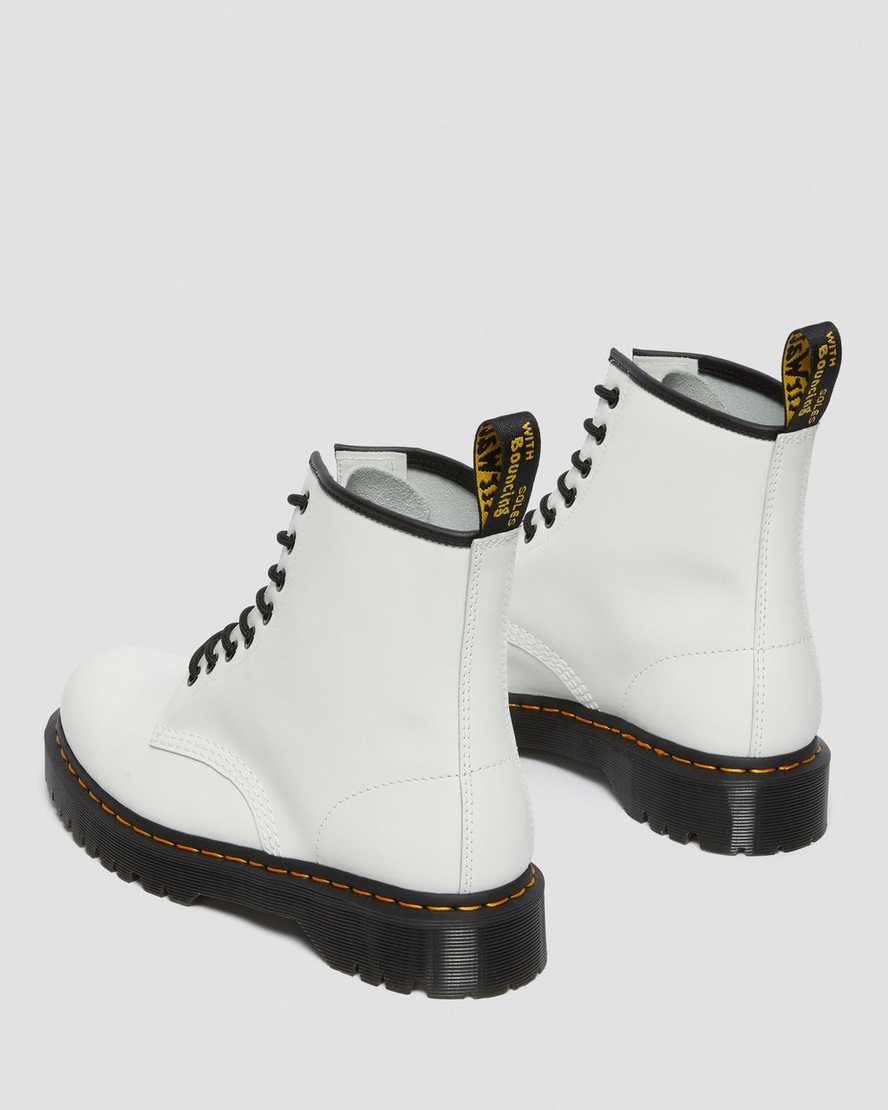 1460 BEX WHITE SMOOTH LEATHER LACE UP BOOTS | Posers Hollywood