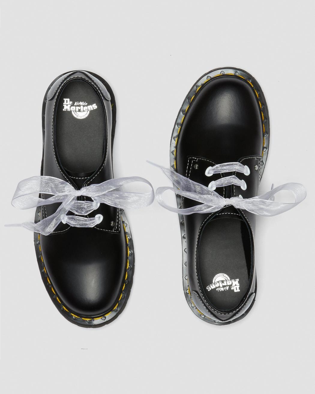 1461 HEARTS BLACK SMOOTH+PATENT OXFORD SHOE