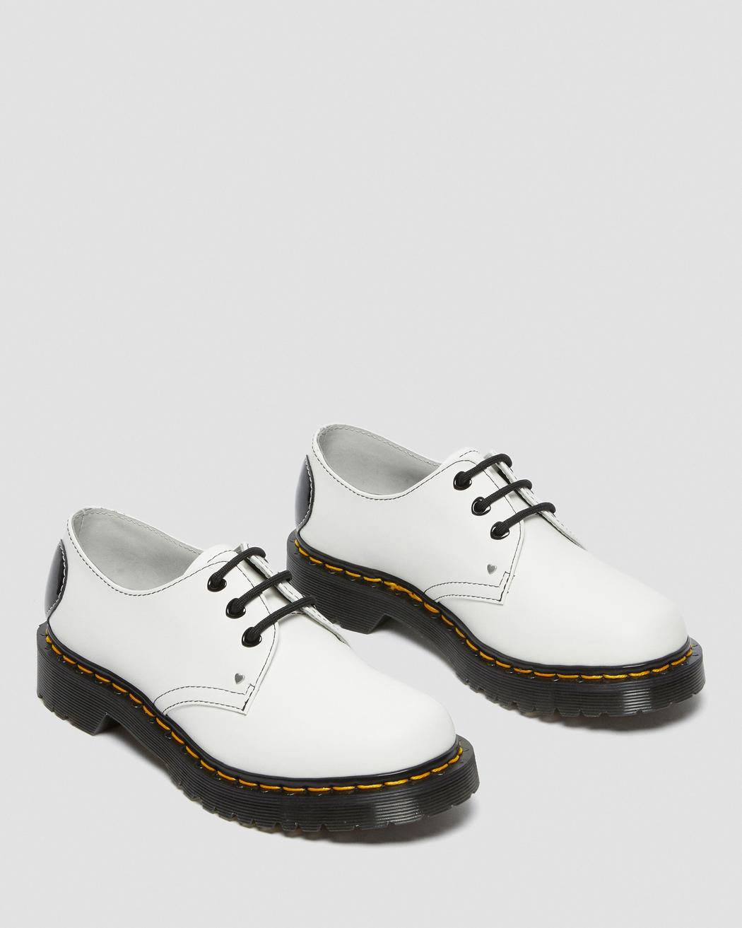 1461 HEARTS WHITE SMOOTH+PATENT OXFORD SHOE