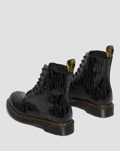 1460 PASCAL ZEBRA EMBOSS LEATHER LACE UP BOOTS