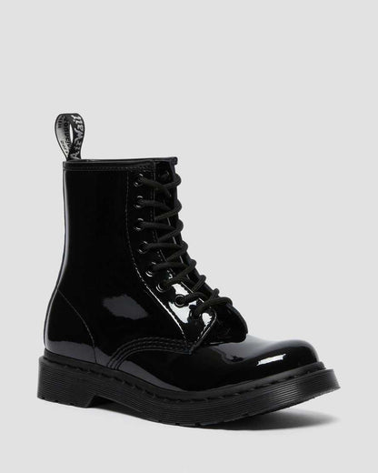 1460 MONO BLACK PATENT LEATHER LACE UP BOOTS