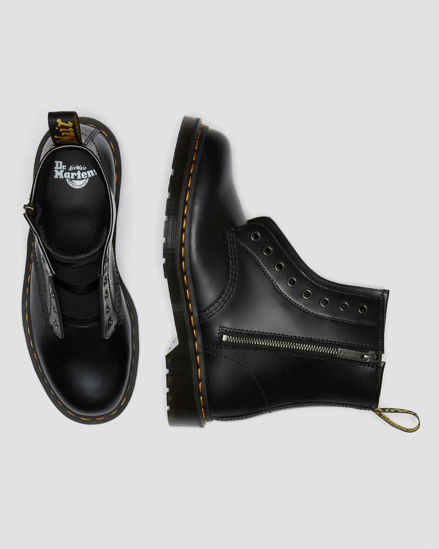 Dr Martens Elastic Up Hollywood Boots Smooth (blk) 1460 Leather Posers Lace –