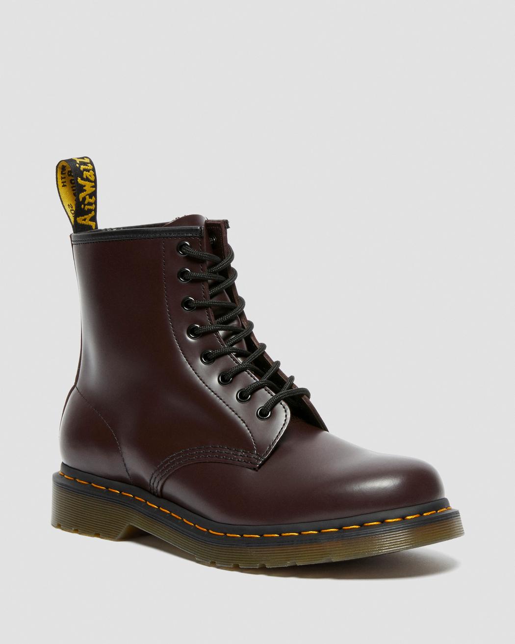 1460 BURGUNDY SMOOTH LEATHER LACE UP BOOT