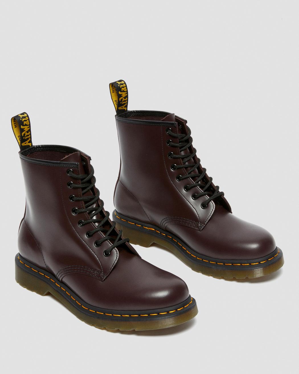 1460 BURGUNDY SMOOTH LEATHER LACE UP BOOT