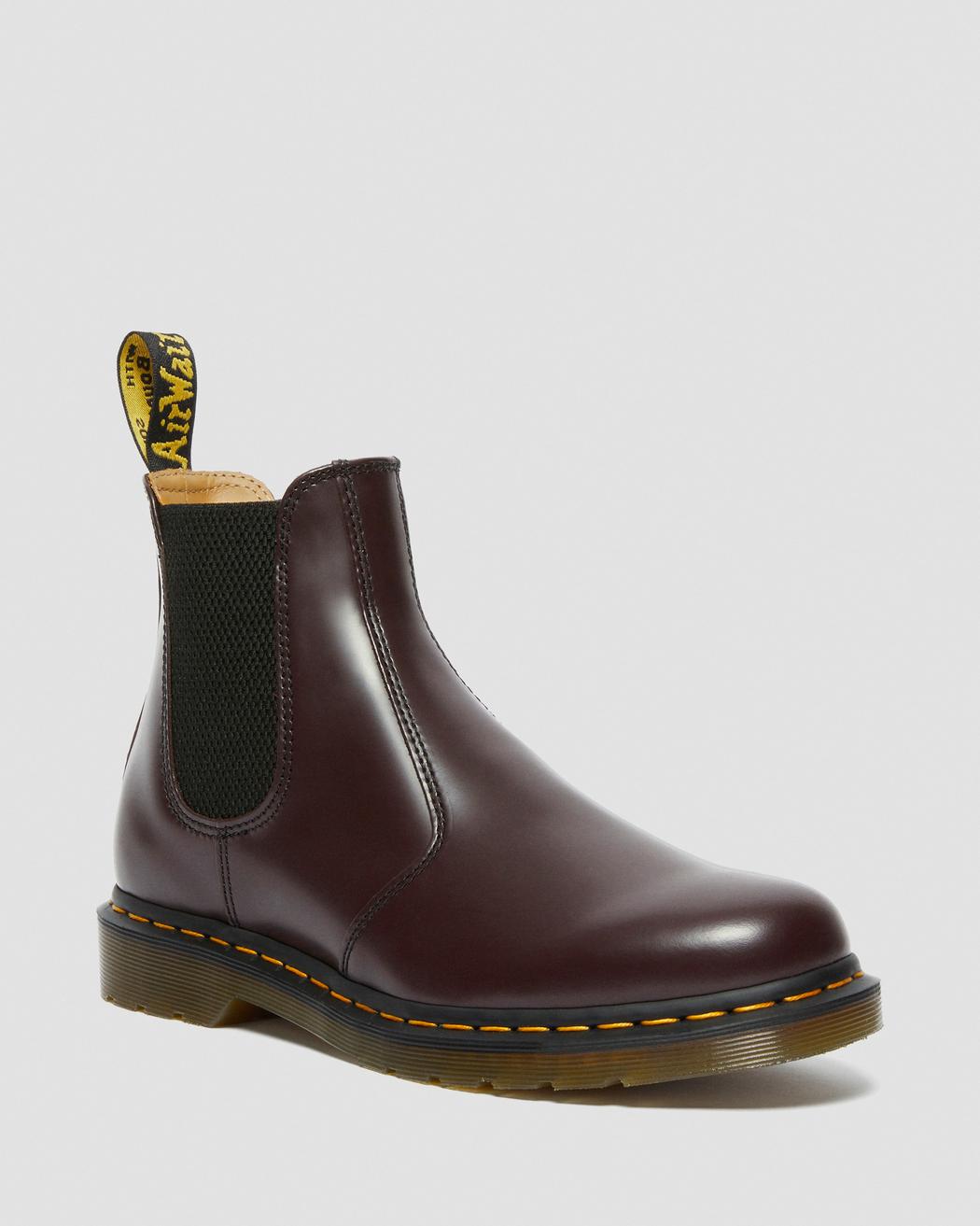 2976 BURGUNDY YELLOW STITCH SMOOTH LEATHER CHELSEA BOOTS