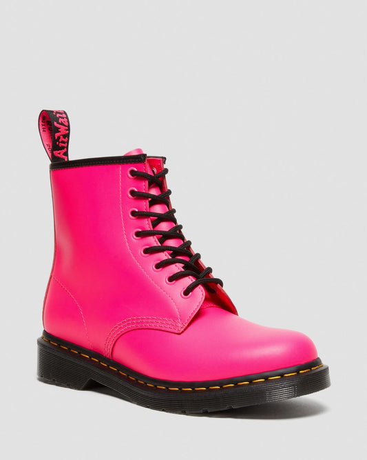 1460 CLASH PINK SMOOTH LEATHER LACE UP BOOTS