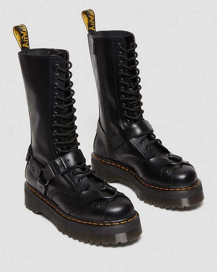1914 HARNESS LEATHER TALL LACE UP PLATFORM BOOTS