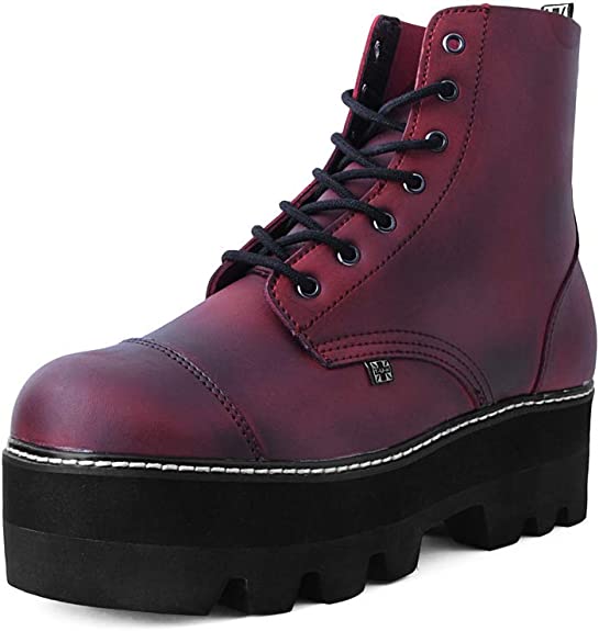 T.U.K BURGUNDY 7 EYE CAP DINO BOOT