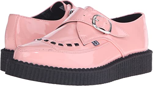 T.U.K PEACHY PINK PATENT POINTED BUCKLE CREEPER