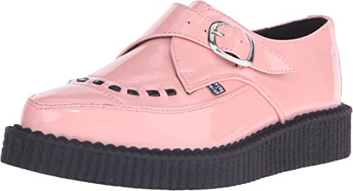 T.U.K PEACHY PINK PATENT POINTED BUCKLE CREEPER