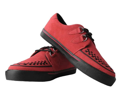 T.U.K Lucious Red Suede D-Ring Interlace Sneaker