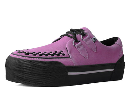 T.U.K Pink Suede Platform Creeper Sneaker