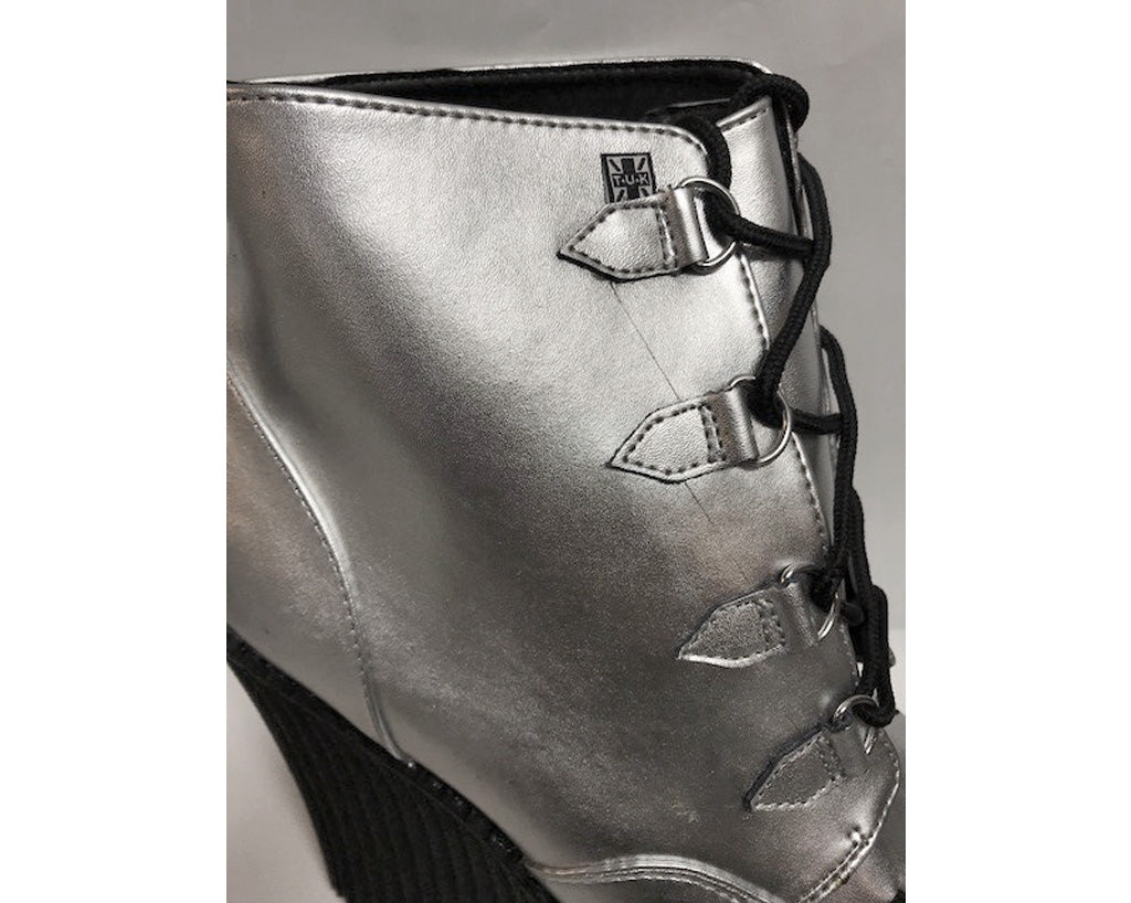 Silver wedge outlet booties