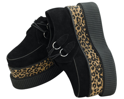 T.U.K BLACK SUEDE/LEOPARD 3x SOLE VIVA MONDO CREEPER