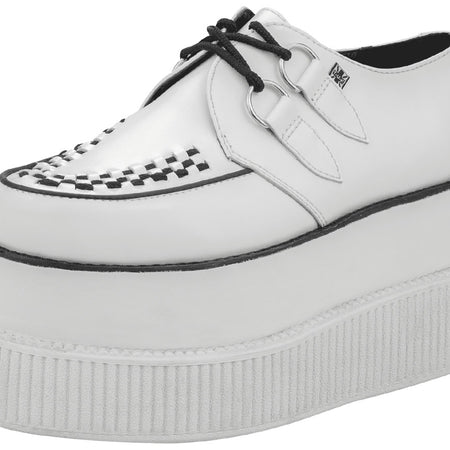 T.U.K White Leather White 3x Sole Viva Mondo Creeper – Posers