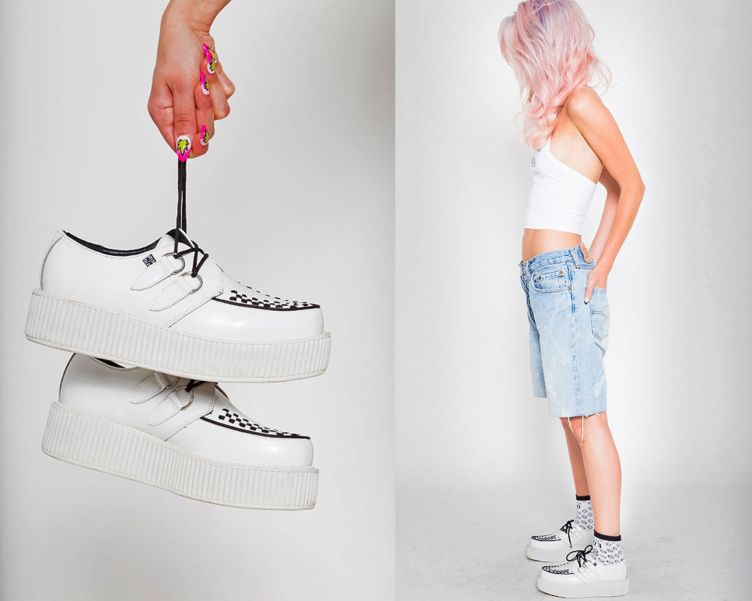 White platform hot sale creepers