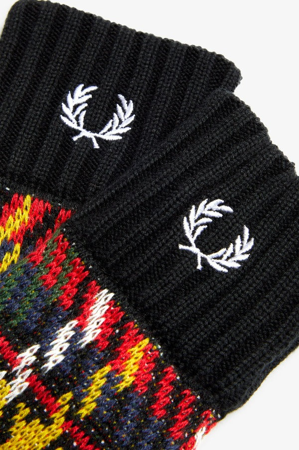 FRED PERRY Fingerless Royal Stewart Tartan Gloves