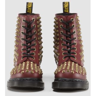 1460 Cherry Red Smooth Spike Leather Lace Up Boot – Posers Hollywood