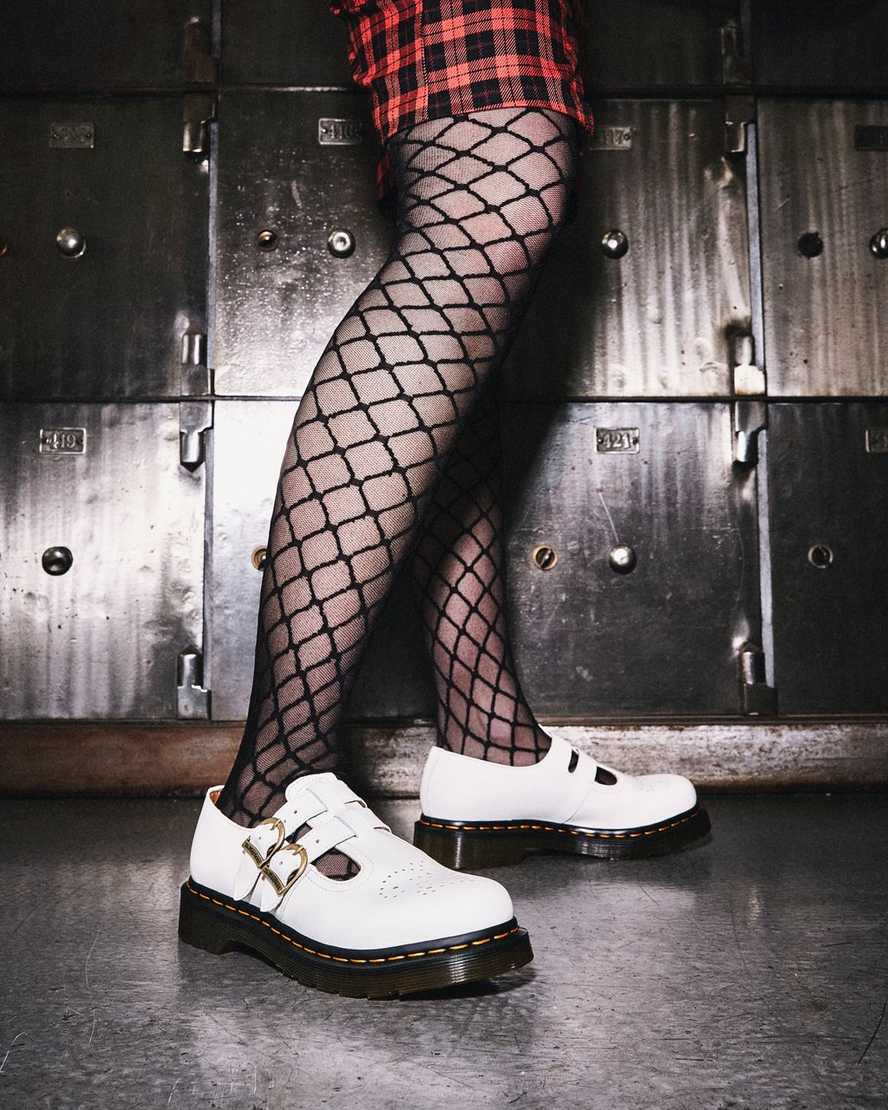 8065 White Smooth Mary Jane Shoe – Posers Hollywood
