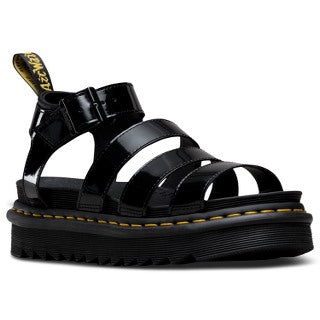 BLAIRE BLACK PATENT LAMPER SANDAL