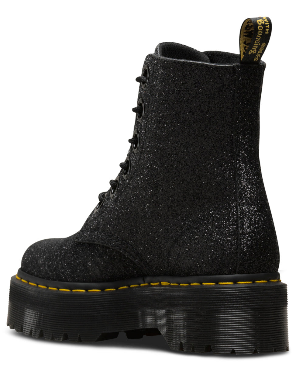 Molly Black Fine Glitter Platform Boots – Posers Hollywood