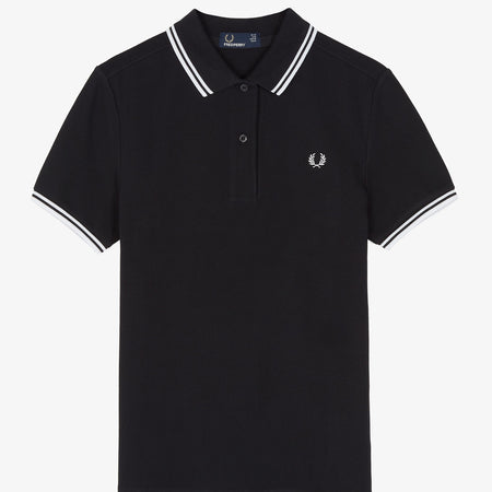 Ladies Black/White Twin Tipped Fred Perry Shirt – Posers Hollywood
