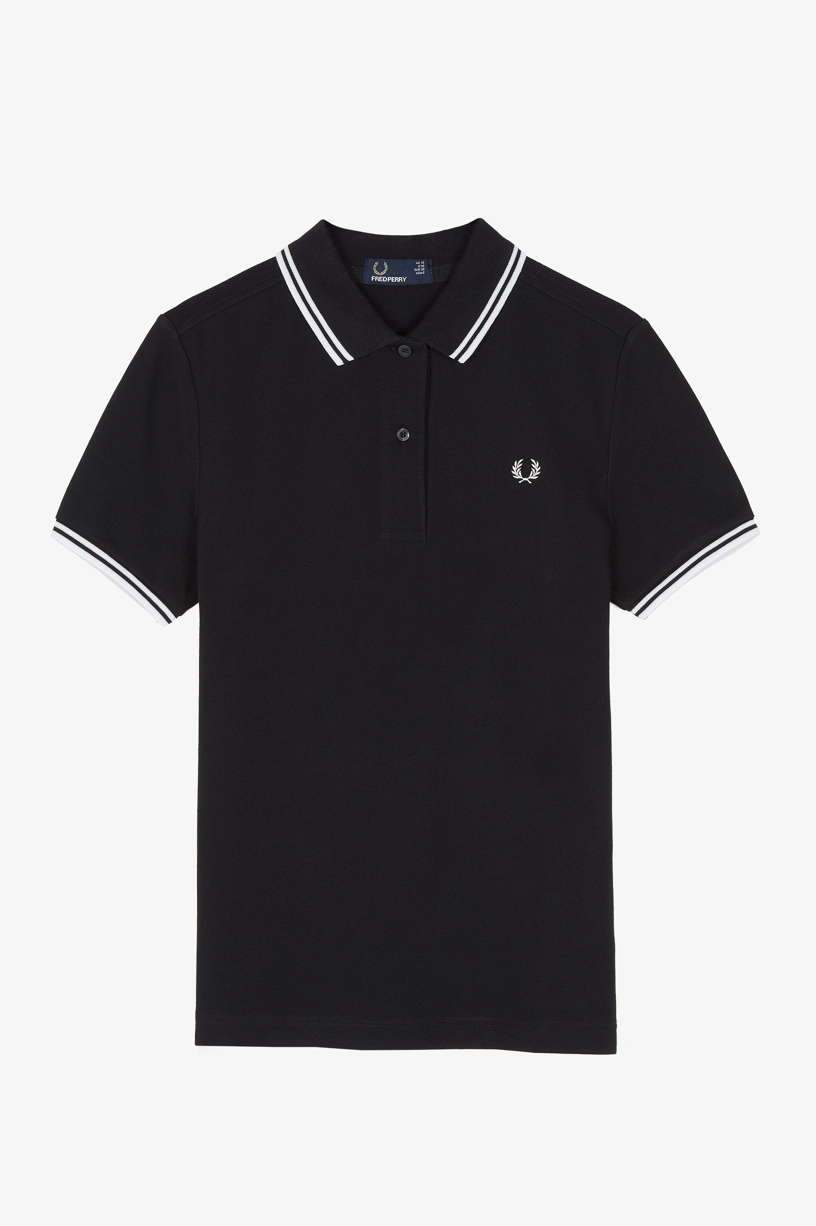 FRED PERRY ポロシャツ ブラック UK10 レディース Ladies Black/White Twin Tipped Fred Perry Shirt – Posers Hollywood