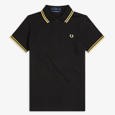 【FRED PERRY】Black/Yellow Women's UK12 Made In England Fred Perry Ladies Shirt – Posers Hollywood