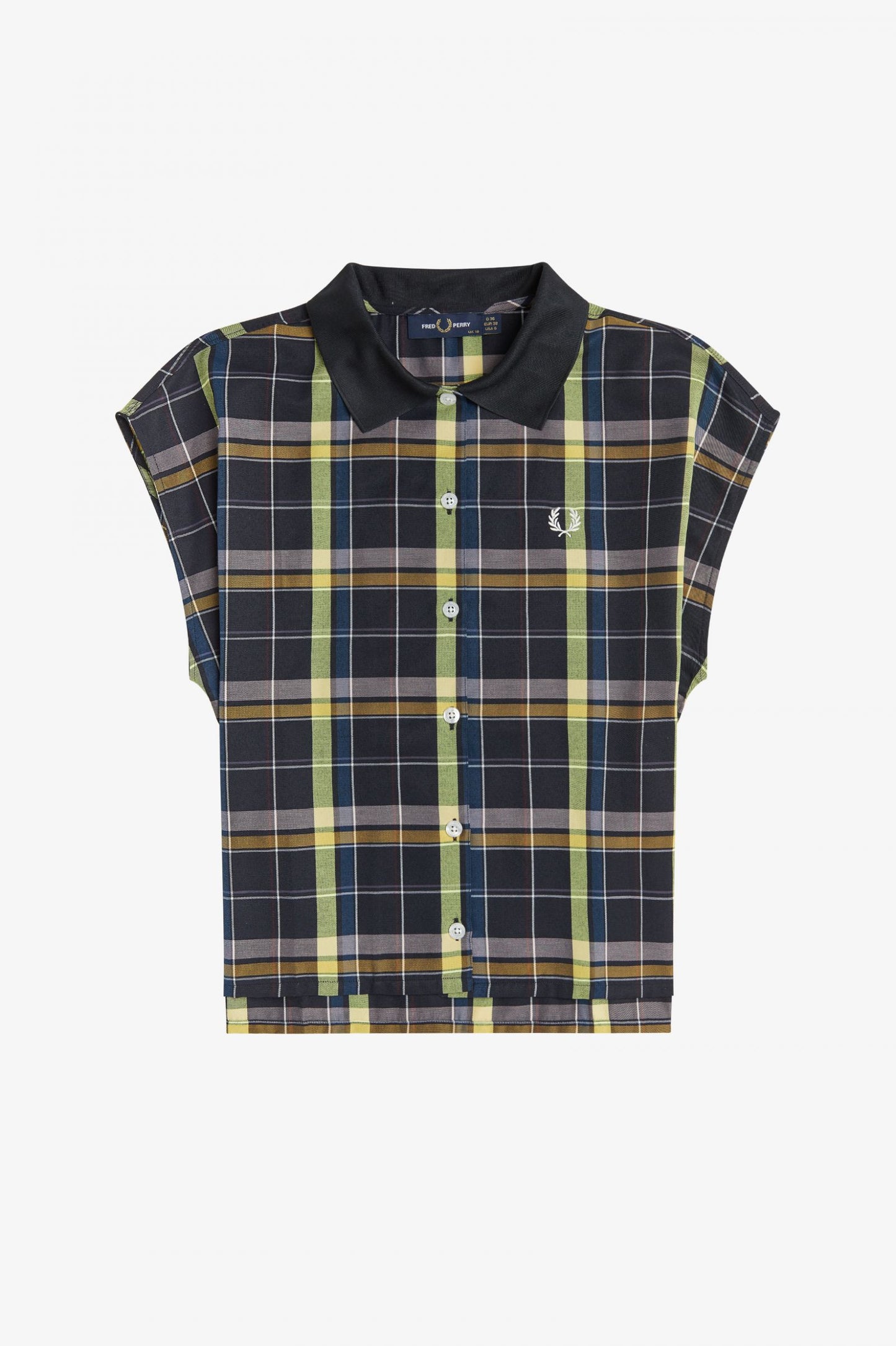 NAVY WOVEN CHECKER SHIRT