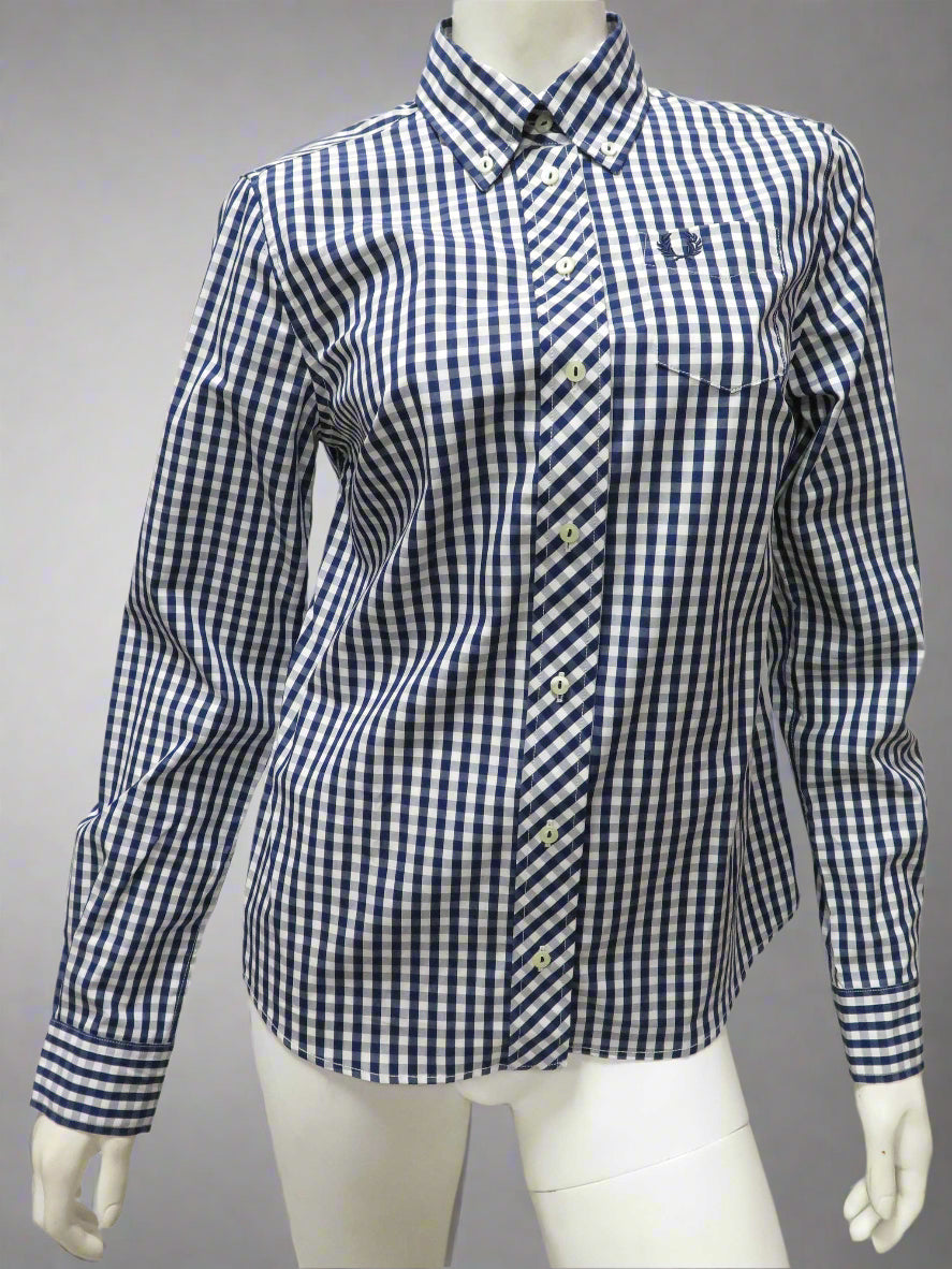 L/S Gingham Woven Shirt (French Navy)