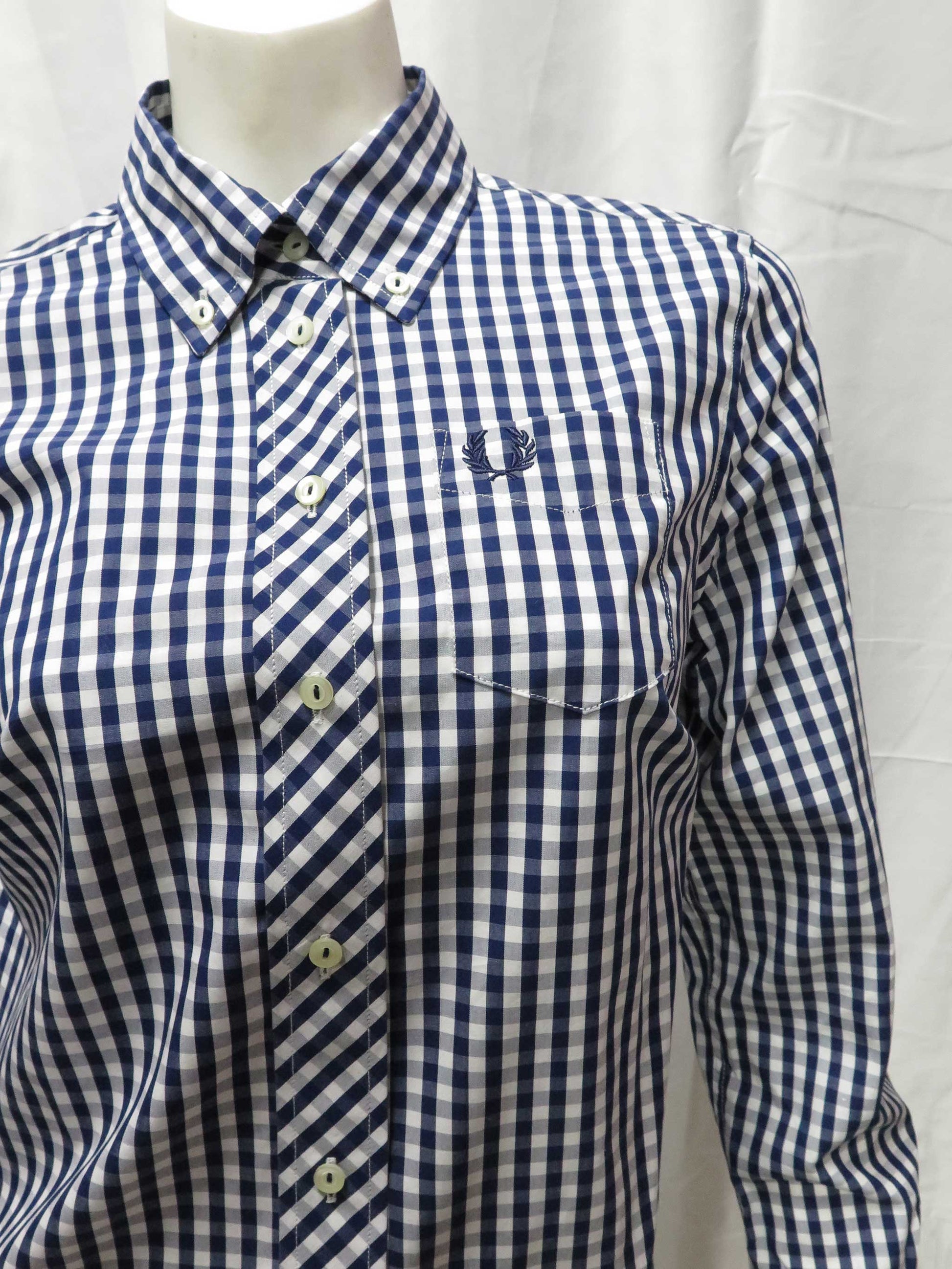 L/S Gingham Woven Shirt (French Navy)