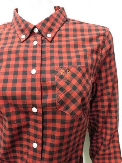 Gingham Button-Down L/S Shirt (rich rust)