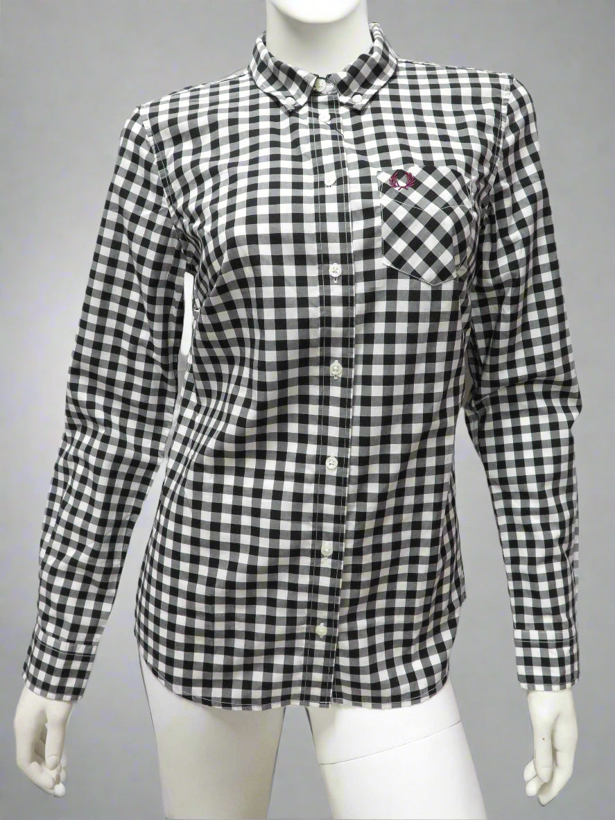Gingham Button-Down L/S Shirt (blk)