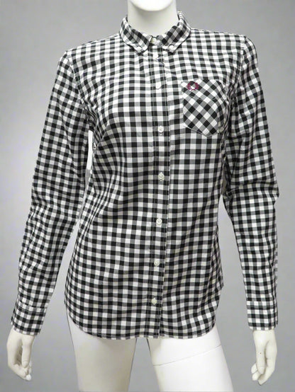 Gingham Button-Down L/S Shirt (blk)