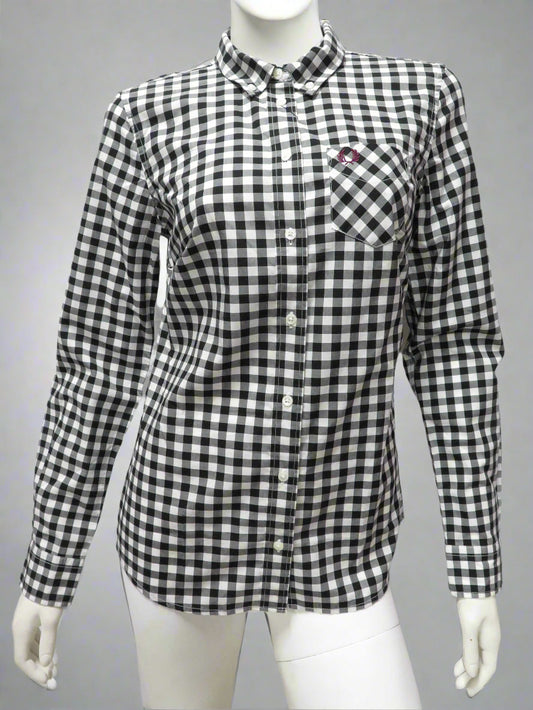 Gingham Button-Down L/S Shirt (blk)