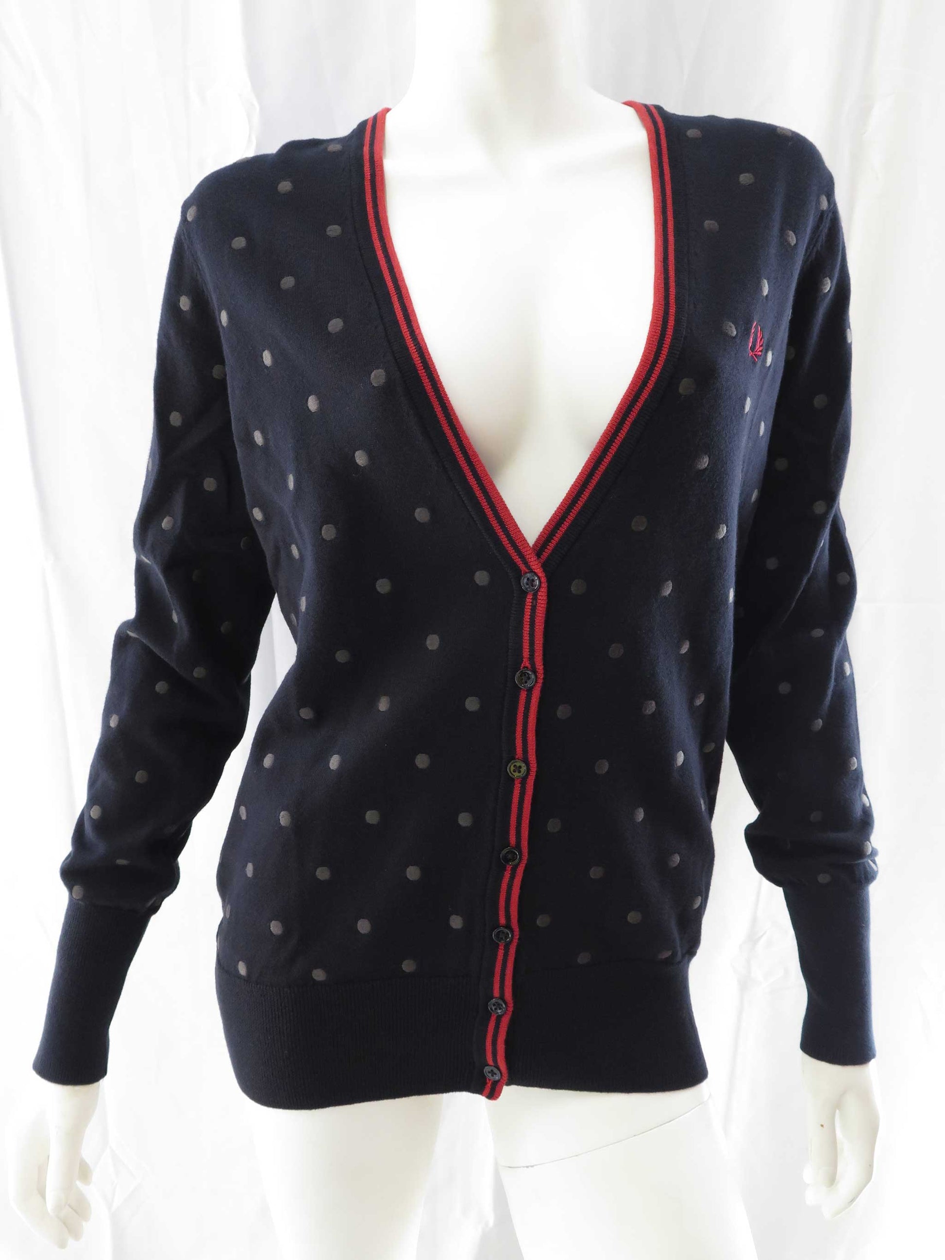 Fred Perry Embroidered Polka Dot Cardigan