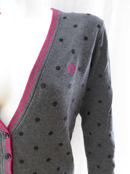 Fred Perry Embroidered Polka Dot Cardigan